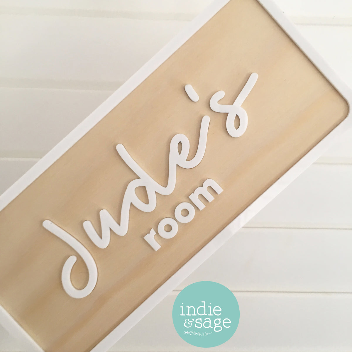 Personalised Boys Bedroom Name Sign 32 with Timber and Acrylic