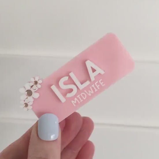 Floral Work Name Badge - Personalised Name Badge - Registered Nurse Name Badge - Custom Fun Name Badge