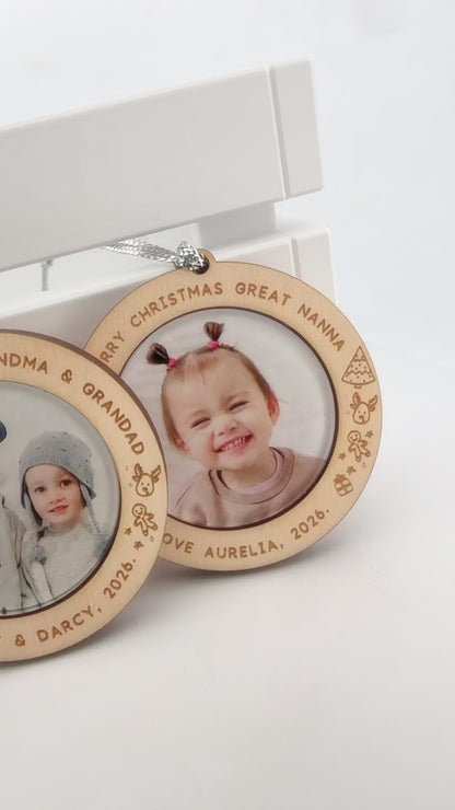 Personalised Christmas Photo Ornament | Custom Family & Pet Keepsake
