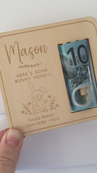 Personalised Easter Money Holder, Bunny Money, Non Chocolate Easter Gift Idea