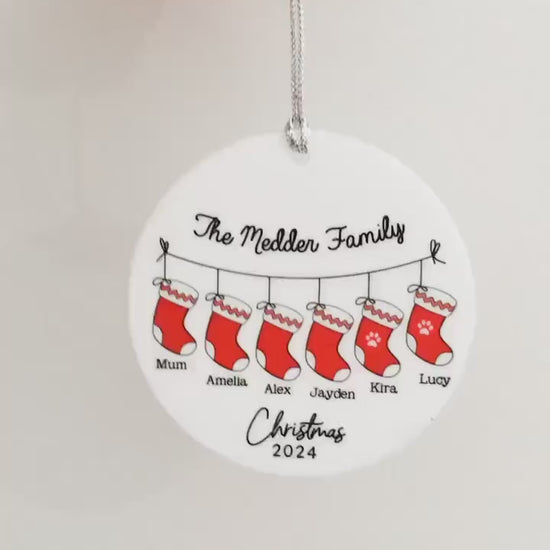 Personalised Family Christmas Tree Ornament, Family Christmas Ornament Christmas 2024 First Christmas Ornament Christmas Tree Decoration
