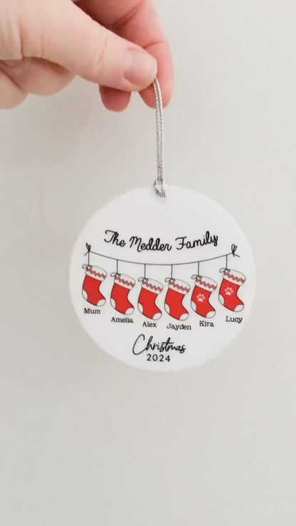 Personalised Family Christmas Tree Ornament, Family Christmas Ornament Christmas 2024 First Christmas Ornament Christmas Tree Decoration
