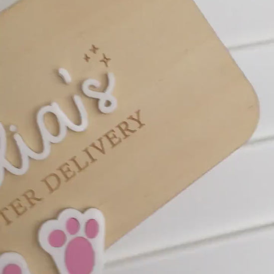 Personalised Easter Crate Plaque Sign | Personalised Easter Box Sign | Easter Delivery Sign | Personalised Name Plaque for Easter Crate