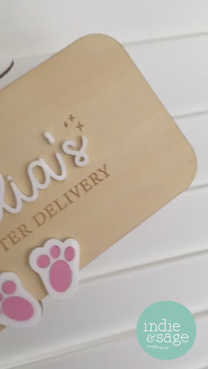 Personalised Easter Crate Plaque Sign | Personalised Easter Box Sign | Easter Delivery Sign | Personalised Name Plaque for Easter Crate
