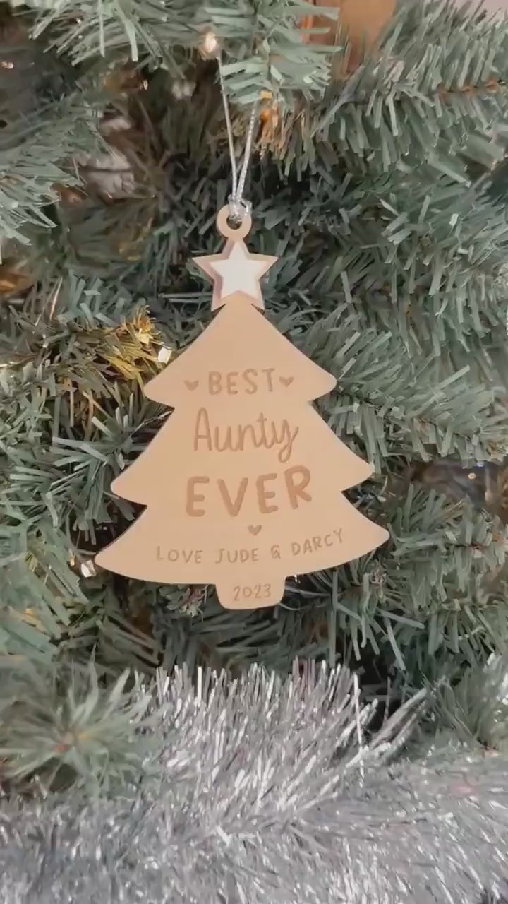 Personalized Christmas Ornament / Christmas Gift Tag, Gift, Personalised Gift, Best Holiday Gifts, Gift for Her, Auntie Gifts, Aunty Gifts