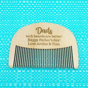 Dads With Beards Are Better, Happy Fathers Day Personalised Comb (Change Daddy to any other name), Cute Fathers Day Gift Idea!