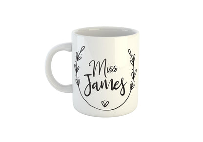 Personalised Teacher Name Mug, Add Your Message To The Back Side (Personalised Teacher Gift Ideas, Teacher Coffee Mug)
