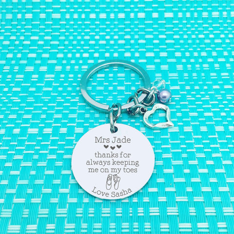 Thanks For Always Keeping Me On My Toes, Dance Teacher Gift, Ballet Teacher Gift (Personalised Teacher Gift, End of Year Gift, Gift for Teacher)