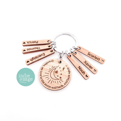 We Love You To The Moon and Back Keyring, Mothers Day, Mothers Day Present, Mothers Day Presents, Mothers Day Gifts, Mothers Day Gift Idea, Mum Gift, Grandma Gift, Personalised Keyring, Personalised Gift for Mum, Personalised Gift for Grandma, Nanna Gift Idea, Grandma Gift Idea, Nana Gift Idea, Gifts for Grandparents, Personalised Grandma Gift, Custom Gifts, Engraved Gifts, Personalised Gift Australia, Personalised Gift Adelaide