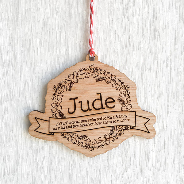 Personalised Christmas Decoration - (Annual Christmas Decoration) - A great way to remember a special moment from the year!