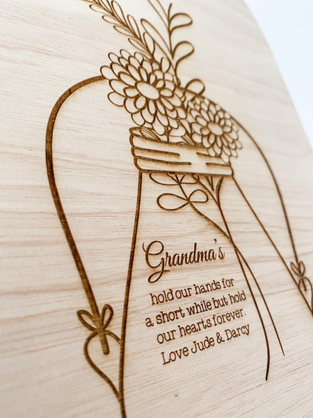 Beautiful Handprint Plaque, Gift from Grandchildren, Grandma Gift, Grandad Gift, Grandparent Gifts for Christmas, Personalized Gifts, Gifts