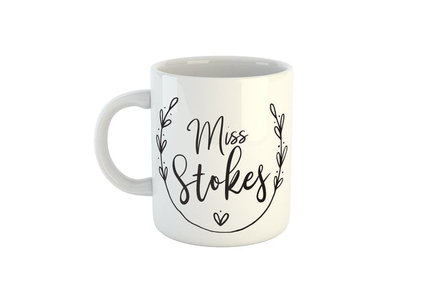 Personalised Teacher Name Mug, Add Your Message To The Back Side (Personalised Teacher Gift Ideas, Teacher Coffee Mug)