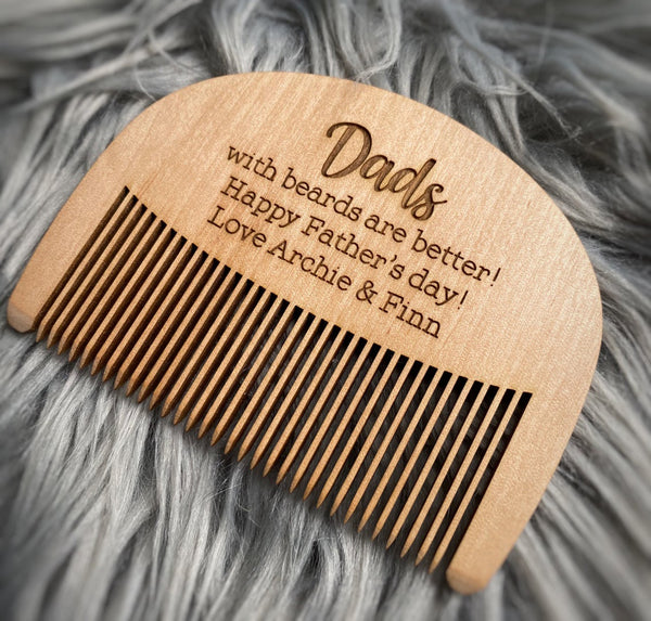 Dads With Beards Are Better, Happy Fathers Day Personalised Comb (Change Daddy to any other name), Cute Fathers Day Gift Idea!