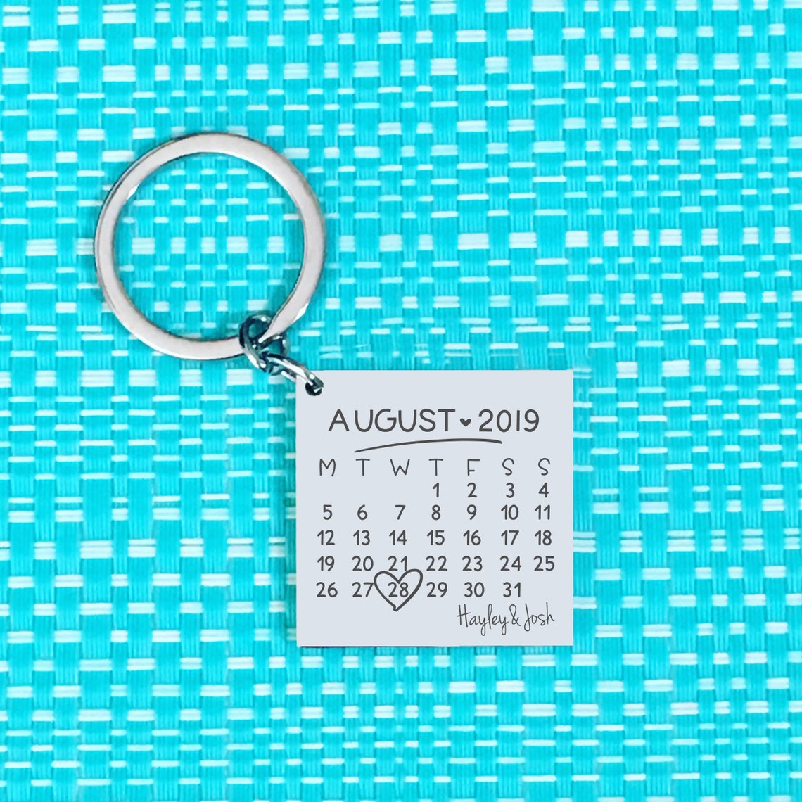 Engraved Calendar Anniversary Keychain