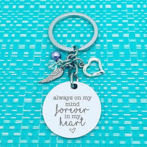 Always On My Mind Forever In My Heart, Double Sided Personalised Keyring (add your message to the back)