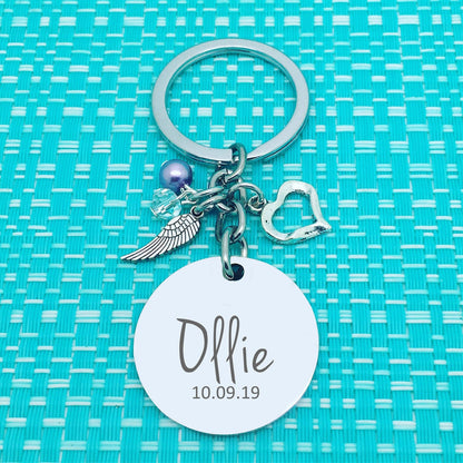 Memorial Keyring – Personalised “Always On My Mind Forever In My Heart” Keepsake
