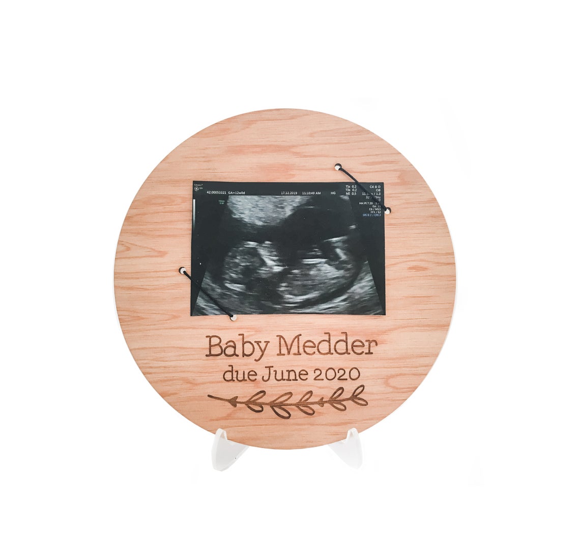 Personalised Ultrasound Pregnancy Announcement Sign (Wooden Baby Announcement, New Baby Arrival Plaque)