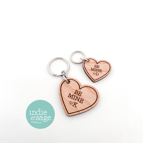 Valentines Day Gifts - Be Mine Personalised Keyring (change the wording)