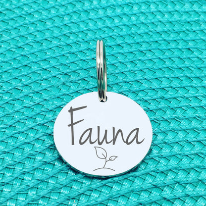 Engraved Custom Pet Tag Bean Sprout Design (Personalised Dog Tag / Personalised Cat Tag)