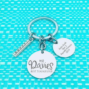 Best Teacher Ever Personalised Keyring (Teacher Gift, Personalised Teacher Gift)