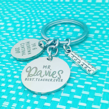 Best Teacher Ever Personalised Keyring (Teacher Gift, Personalised Teacher Gift)