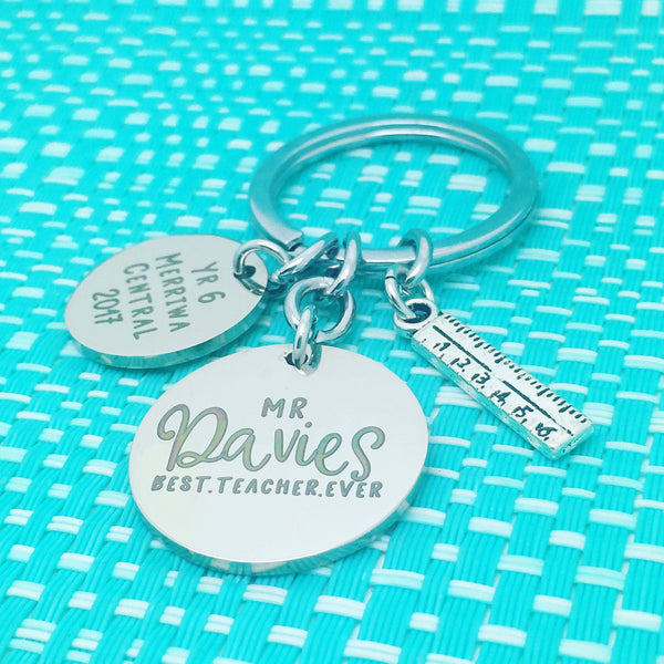 Best Teacher Ever Personalised Keyring (Teacher Gift, Personalised Teacher Gift)