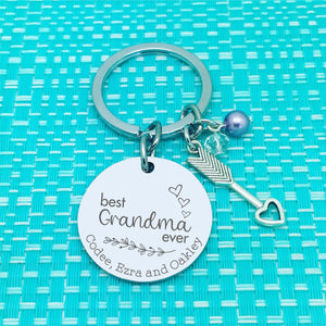 Best Grandma Ever Personalised Keyring (Change Grandma to another name of your choosing)