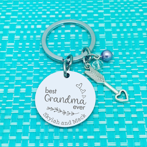 Best Grandma Ever Personalised Keyring (Change Grandma to another name of your choosing)