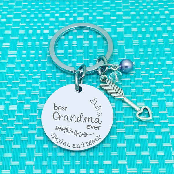 Best Grandma Ever Personalised Keyring (Change Grandma to another name of your choosing)