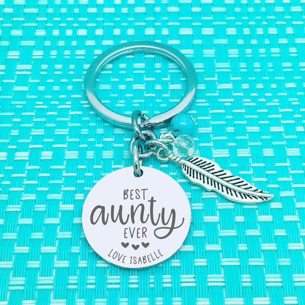 Best Aunty Ever Personalised Keyring (Custom Aunty Gift, Personalised Auntie Gift from Nieces and Nephews)