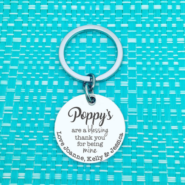 Daddy's Are A Blessing Thank You For Being Mine Personalised Keyring (Change Daddy to a name of your choosing)
