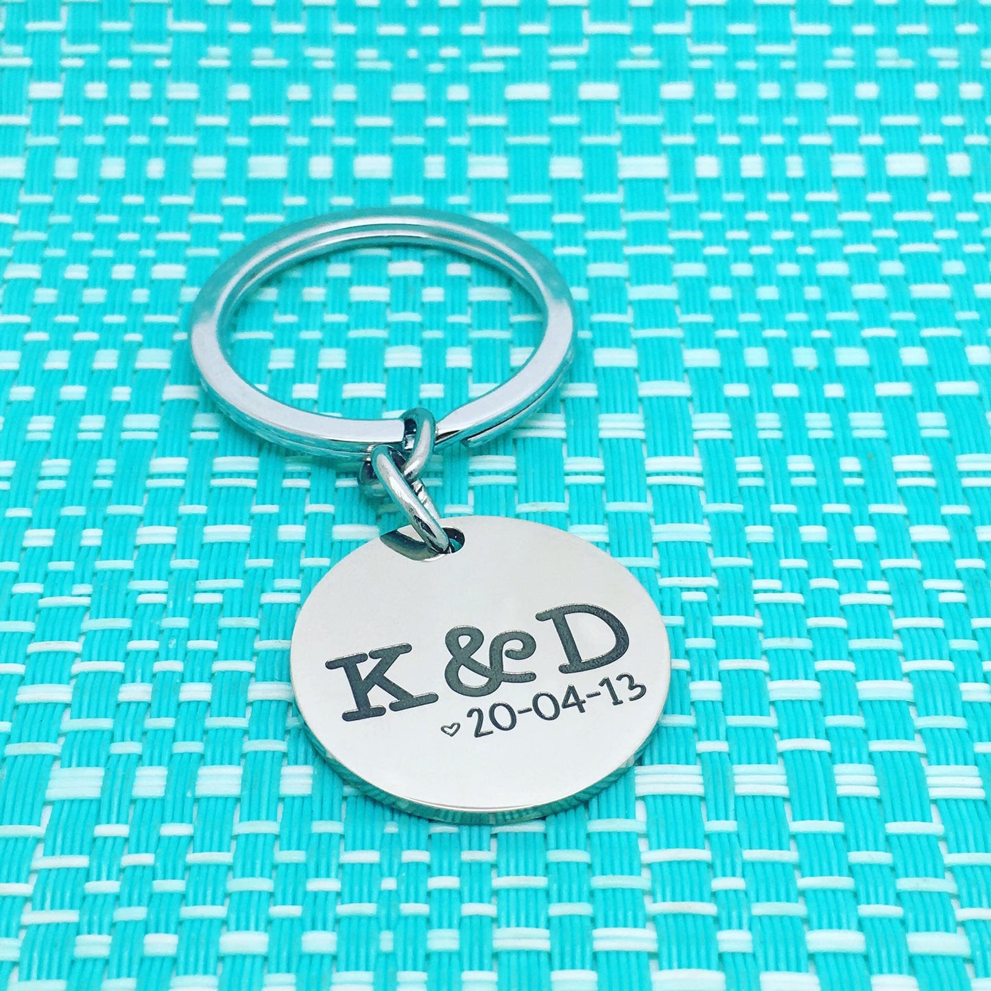 Personalised Couple Anniversary Keyring (Add your initials and anniversary date)
