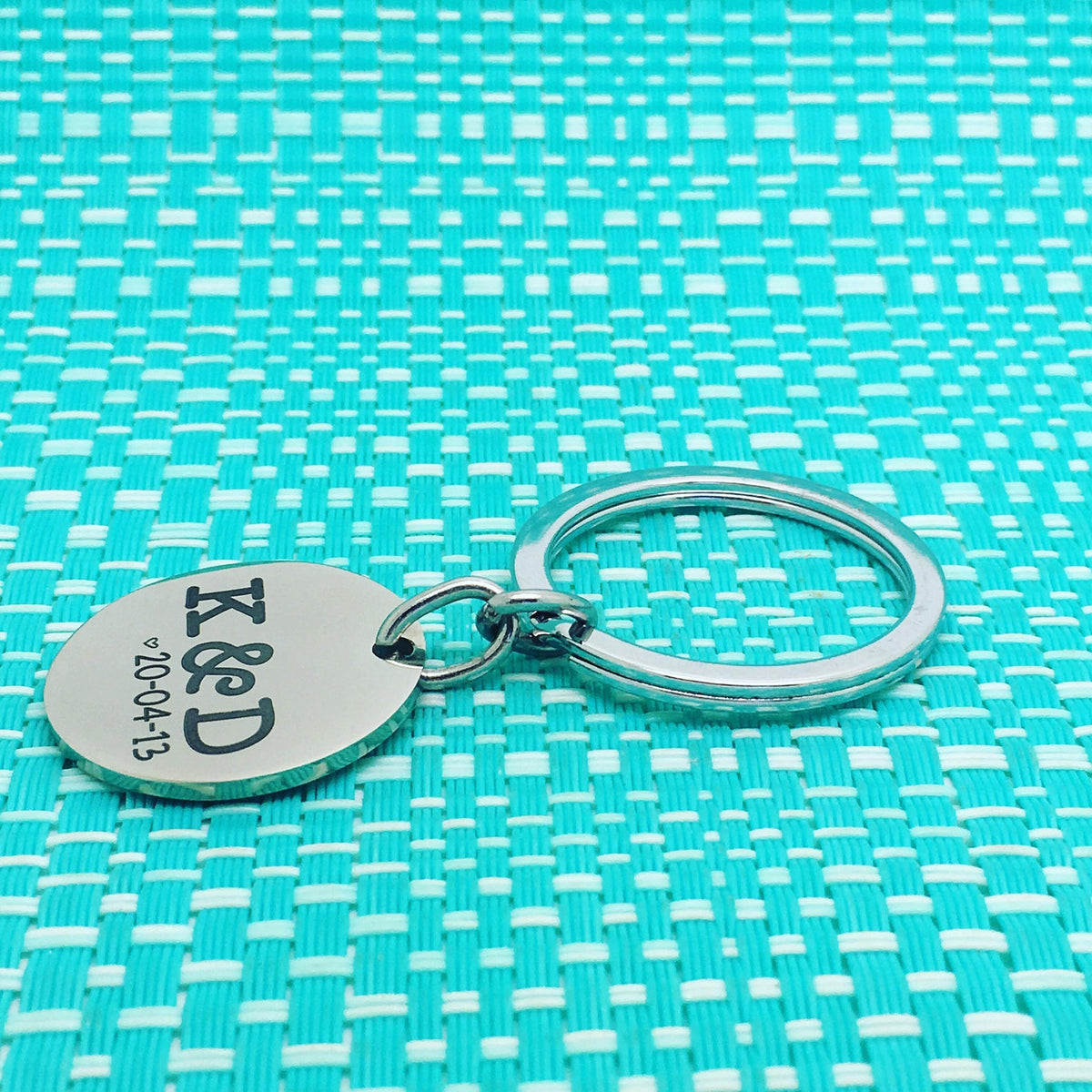 Personalised Couple Anniversary Keyring (Add your initials and anniversary date)