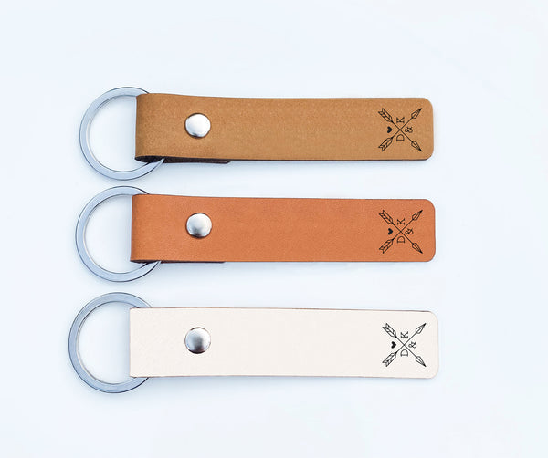 Personalised Leather 'Cross My Heart' Keychain (3rd Anniversary Gift Idea)