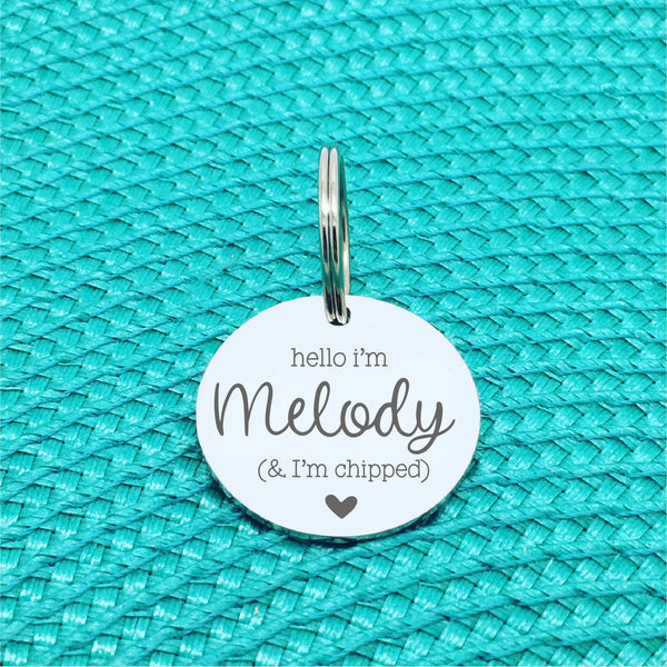 Custom Engraved Double Sided Pet Name Tag (Personalised ID tag) - 'Kira' Yes i'm gorgeous, no you cant keep me design