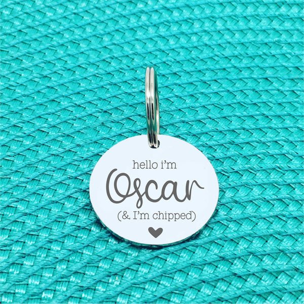 Custom Engraved Double Sided Pet Name Tag (Personalised ID tag) - 'Kira' Yes i'm gorgeous, no you cant keep me design