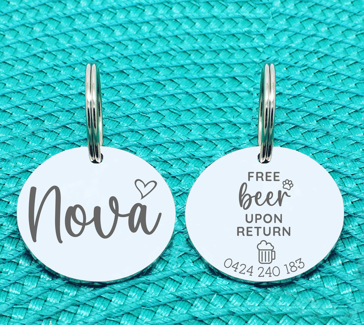 Personalised Dog Tag, Nova Design Free Beer Upon Return
