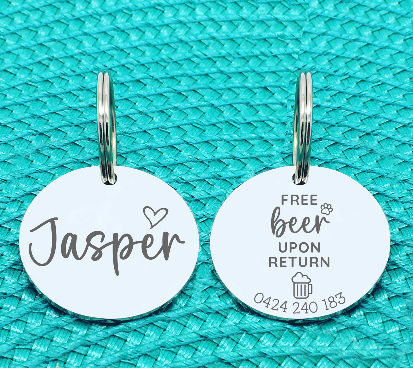 Personalised Dog Tag, Nova Design Free Beer Upon Return