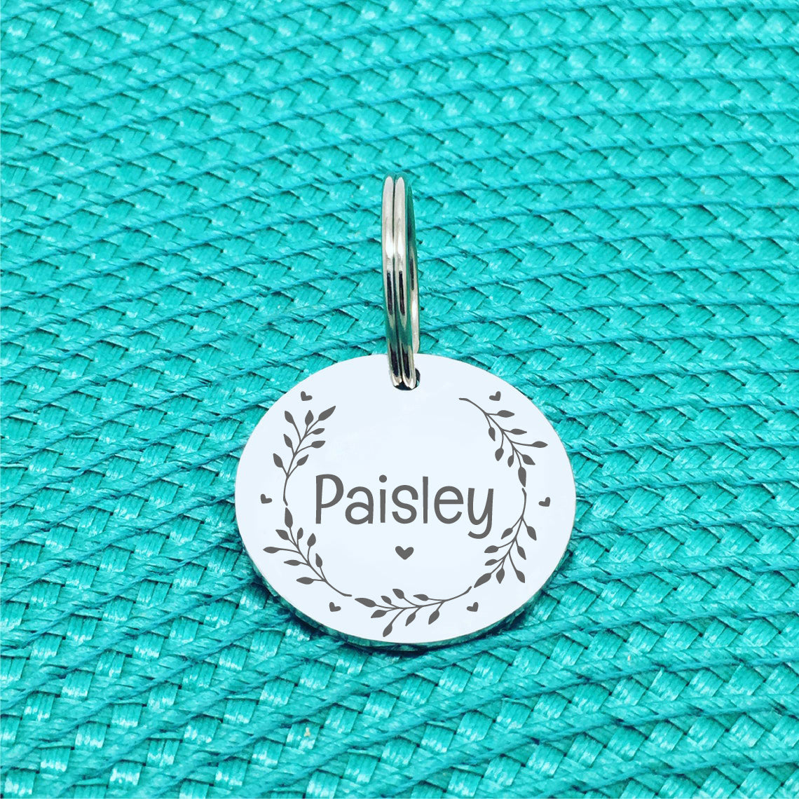 Custom Engraved Double Sided Pet Name Tag (Personalised ID tag) - 'Rosie' have your people call my people design