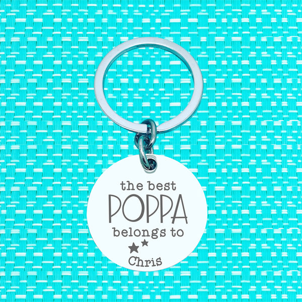 The Best Daddy Belongs Too Personalised Keyring (change Daddy to a name of your choosing)