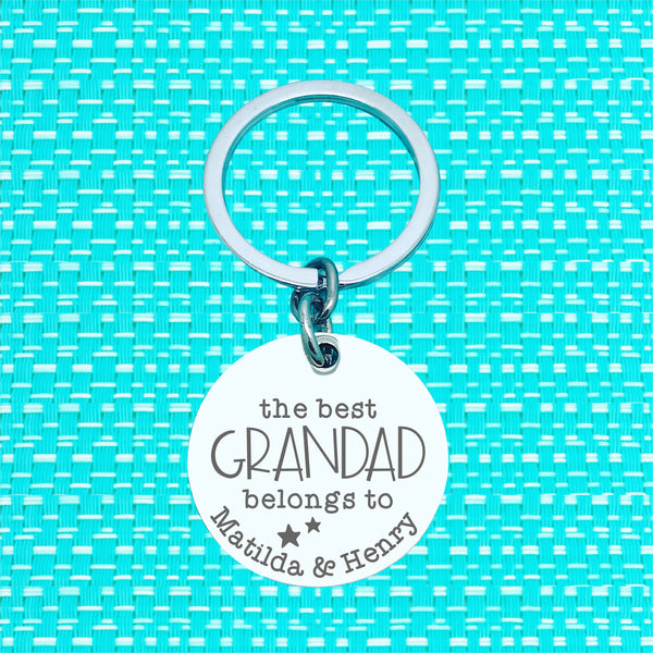 The Best Daddy Belongs Too Personalised Keyring (change Daddy to a name of your choosing)