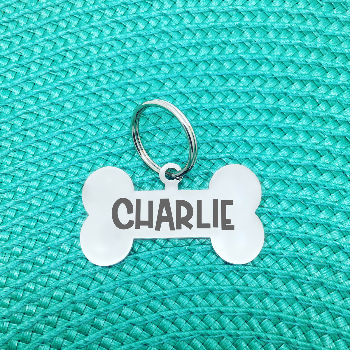 Personalised Dog Tag - Double Sided Bone Shaped Dog Tag (for large dogs) - Bailey Design