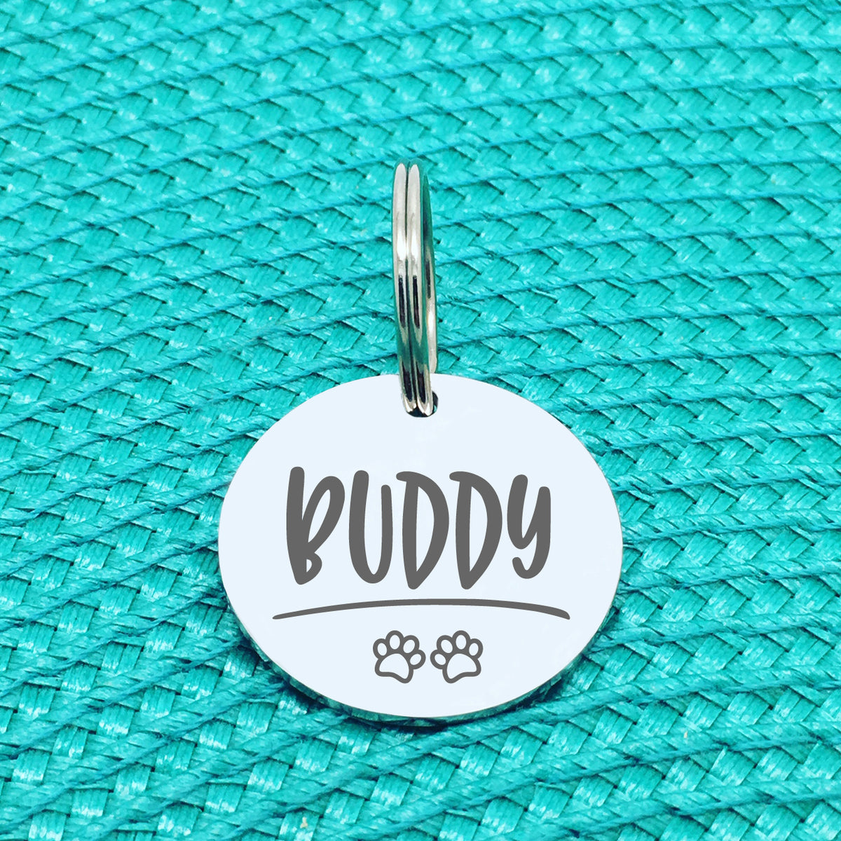 Personalised Pet Tag, Charlie Design With Paw Prints (Personalised Dog Tag / Personalised Cat Tag)