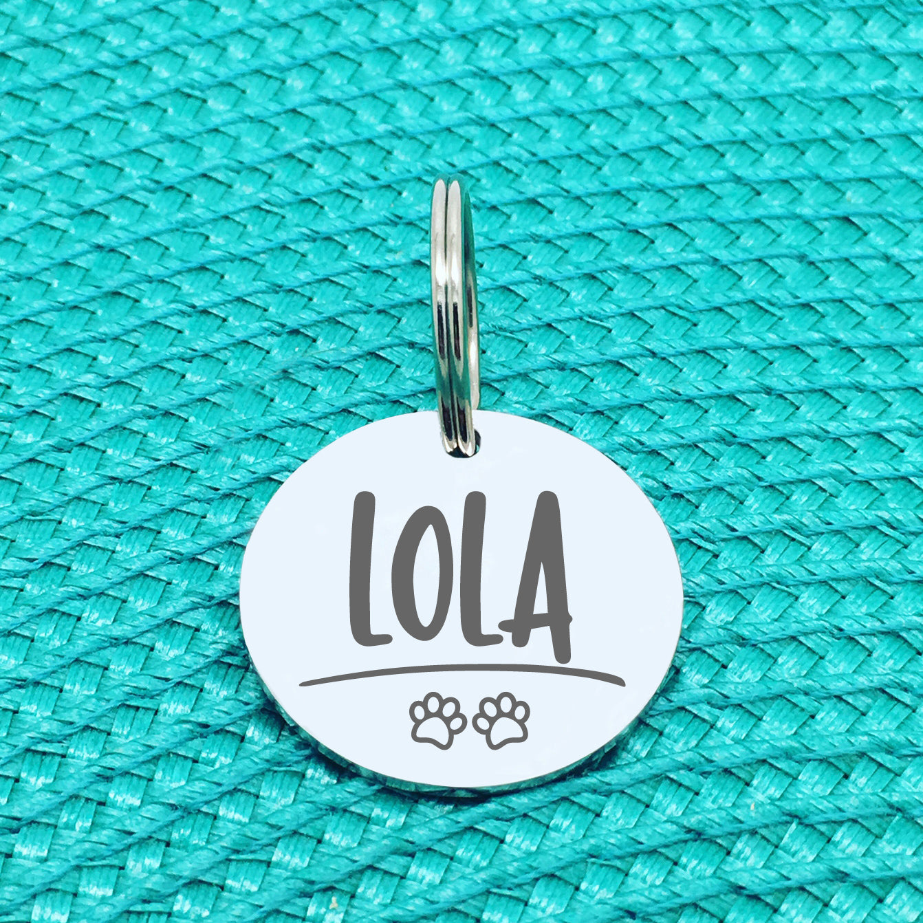Personalised Pet Tag, Charlie Design With Paw Prints (Personalised Dog Tag / Personalised Cat Tag)