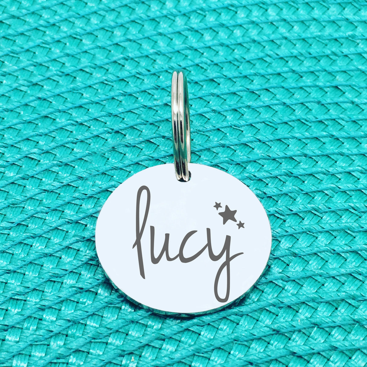 Engraved Personalised Pet Tag 'Amber' Star Design (Personalised Dog Tag / Personalised Cat Tag)