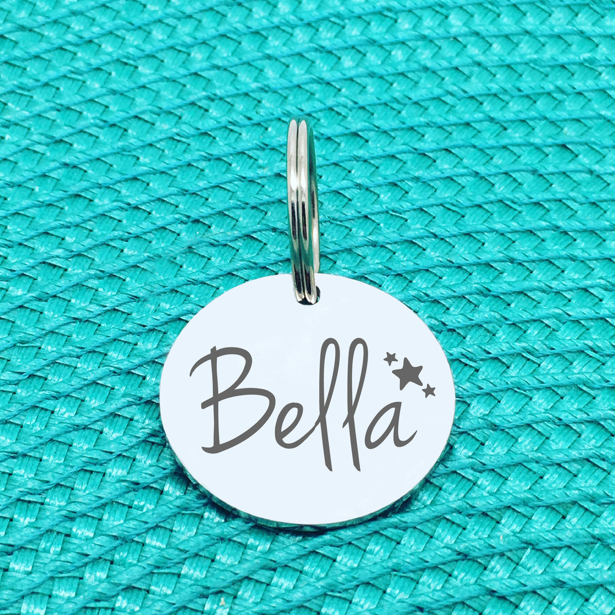 Engraved Personalised Pet Tag 'Amber' Star Design (Personalised Dog Tag / Personalised Cat Tag)