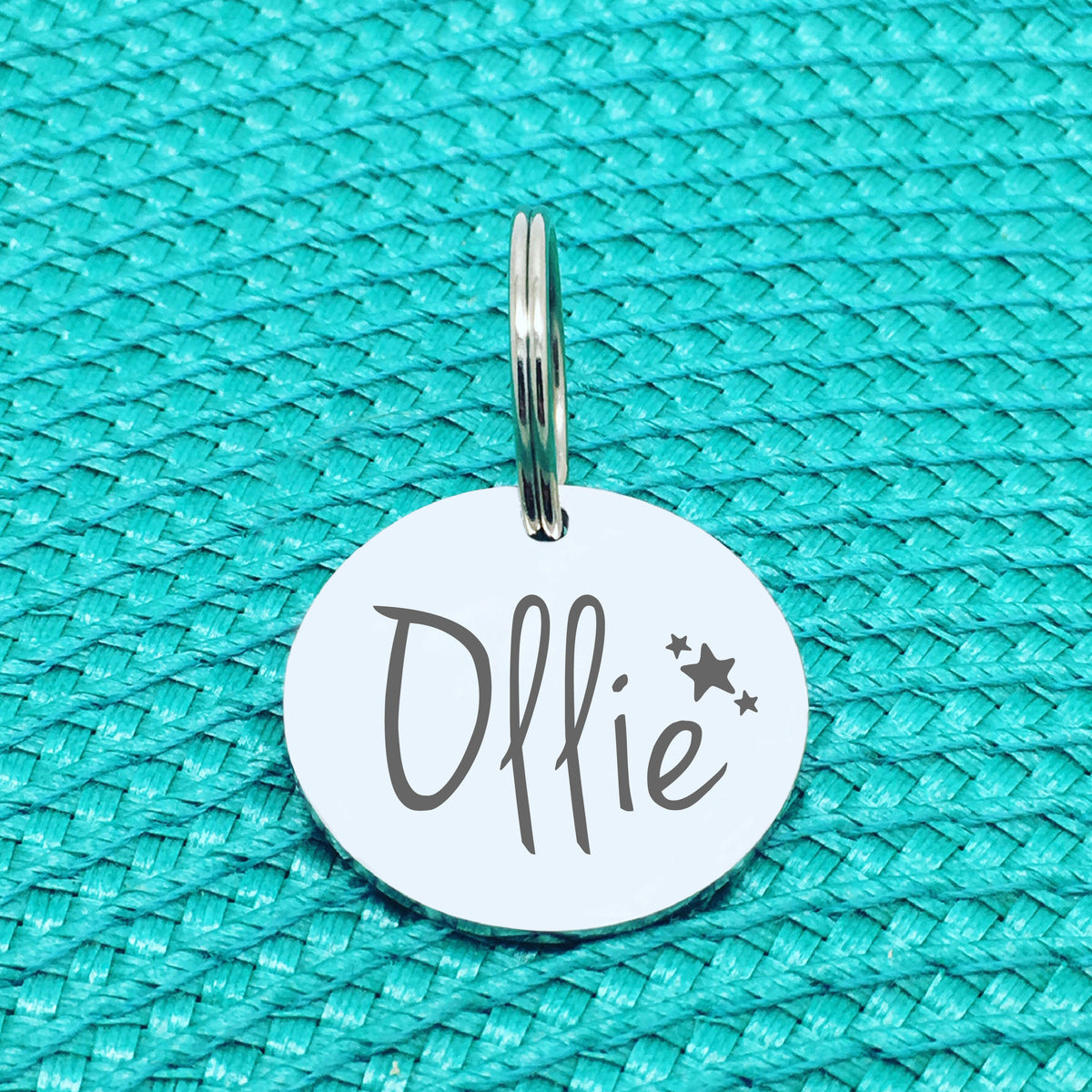 Engraved Personalised Pet Tag 'Amber' Star Design (Personalised Dog Tag / Personalised Cat Tag)