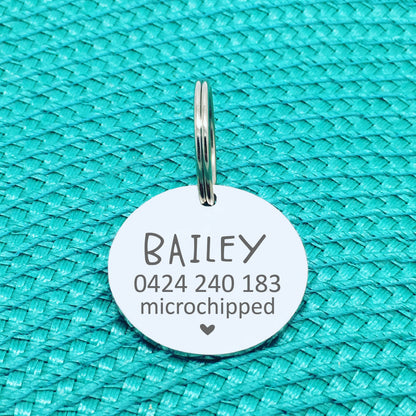 Personalised Cat Tag, Please Call My Mum She's Losing Her Shit Double Sided Cat Tag (Change Mum to Another Name)