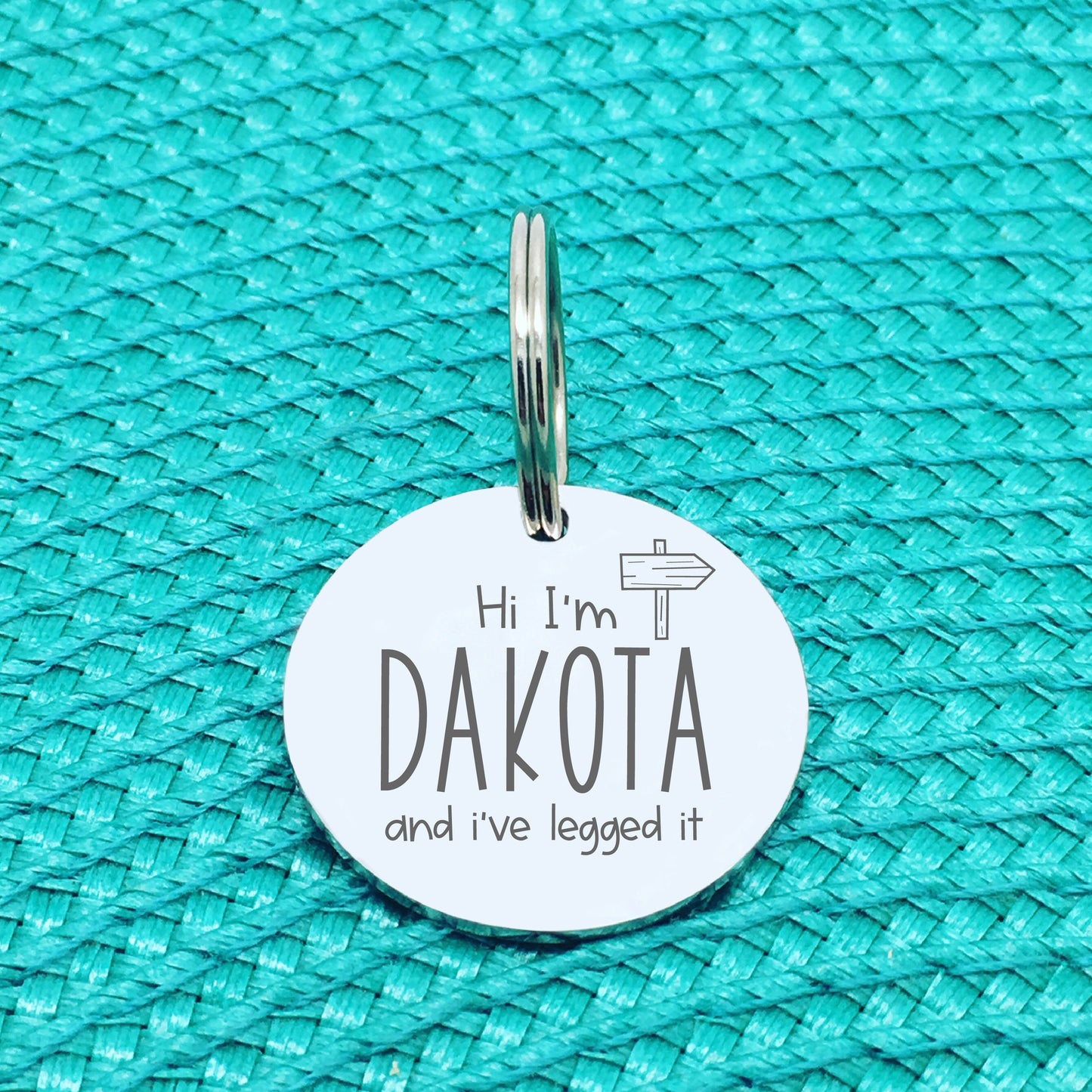Engraved Personalised Pet Tag 'Ive Legged It' Design (Personalised Custom Engraved Dog Tag)