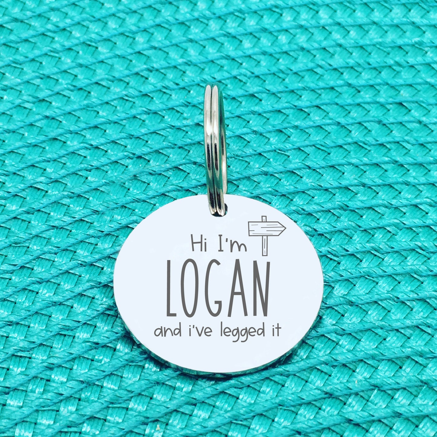 Engraved Personalised Pet Tag 'Ive Legged It' Design (Personalised Custom Engraved Dog Tag)